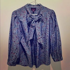 TIE NECK BLOUSE IN LIBERTY® COLOMBO CHAMBRAY